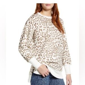 Caslon Size Medium Suede Slit Cotton Sweatshirt